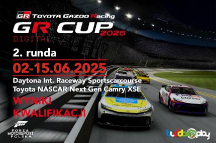 Wyniki kwalifikacji -  2. runda TOYOTA GR CUP DIGITAL 2025 - Toyota NASCAR Next Gen Camry XSE - Daytona Int. Raceway Sportscarcourse